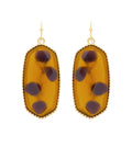 Hexagon Stone Drop Earrings