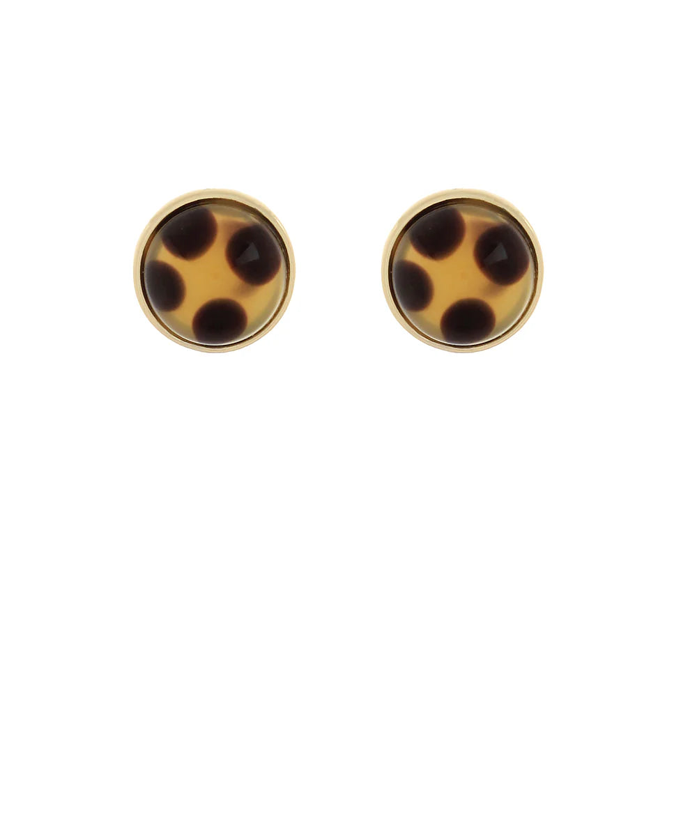 Leopard Dome Stud Earrings