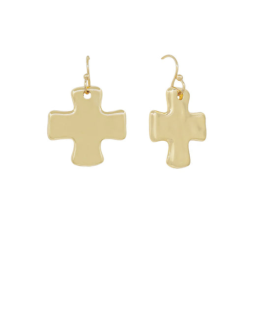 Hammered Cross Earrings