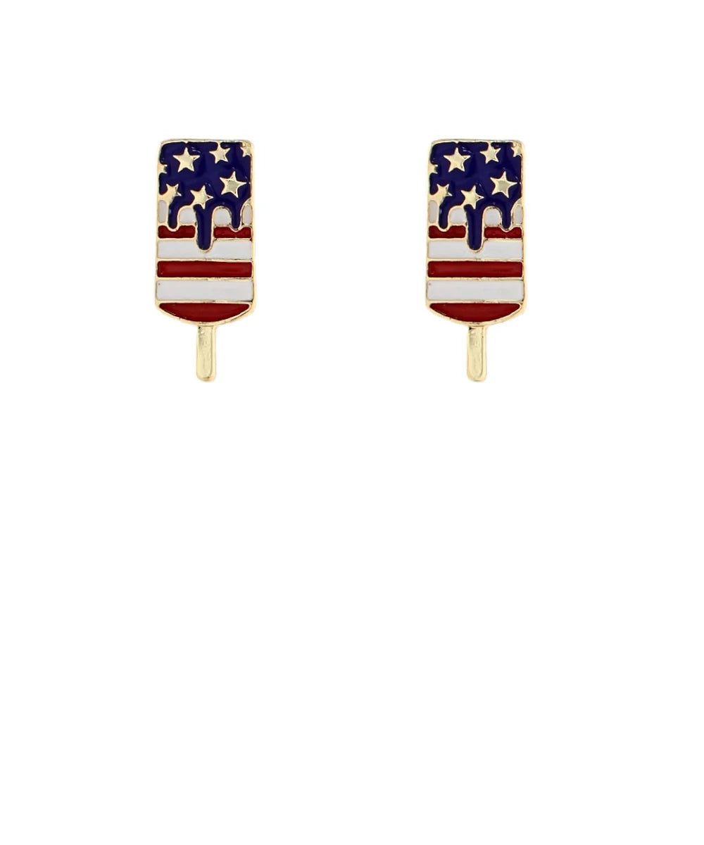 USA Flag Ice Cream Earrings
