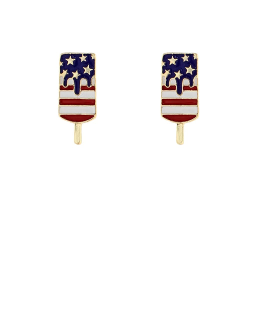 USA Flag Ice Cream Earrings