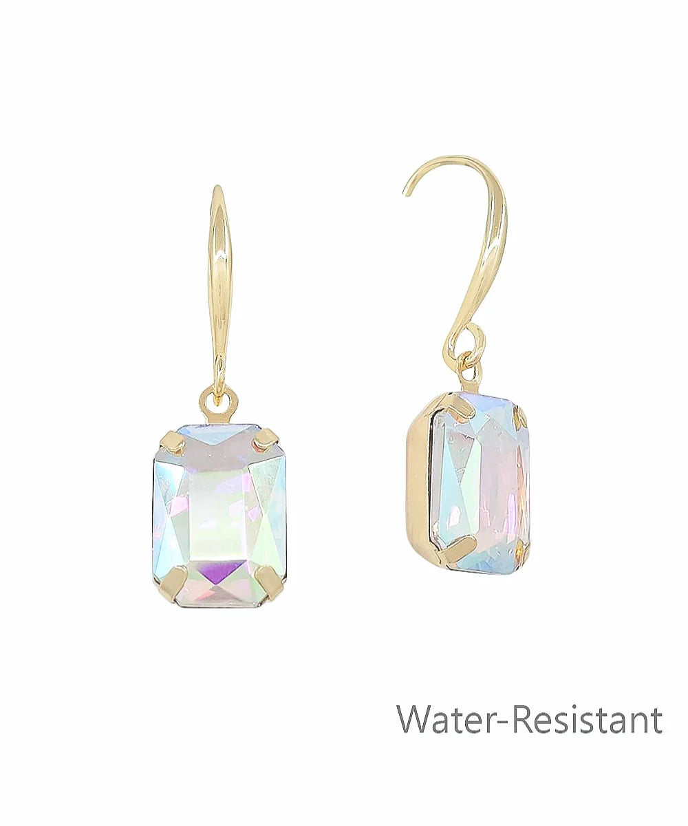Rectangular Glass Stone Earrings