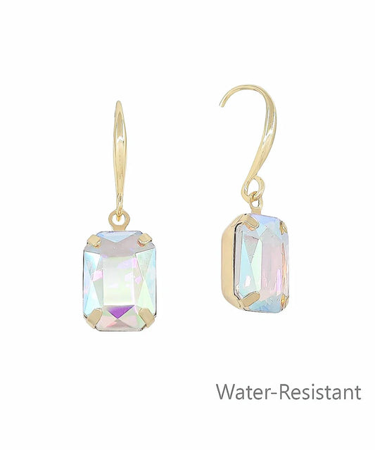 Rectangular Glass Stone Earrings