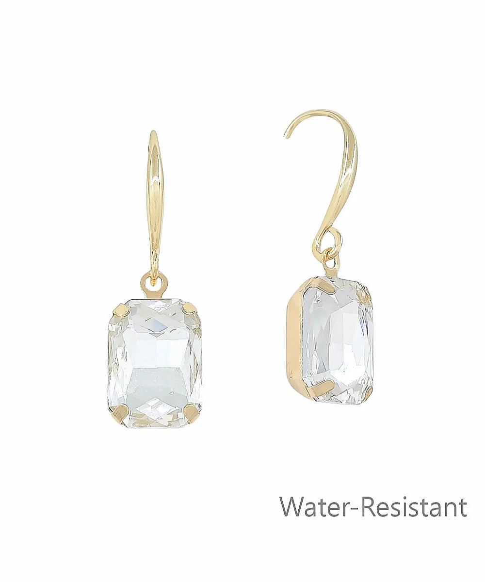 Rectangular Glass Stone Earrings