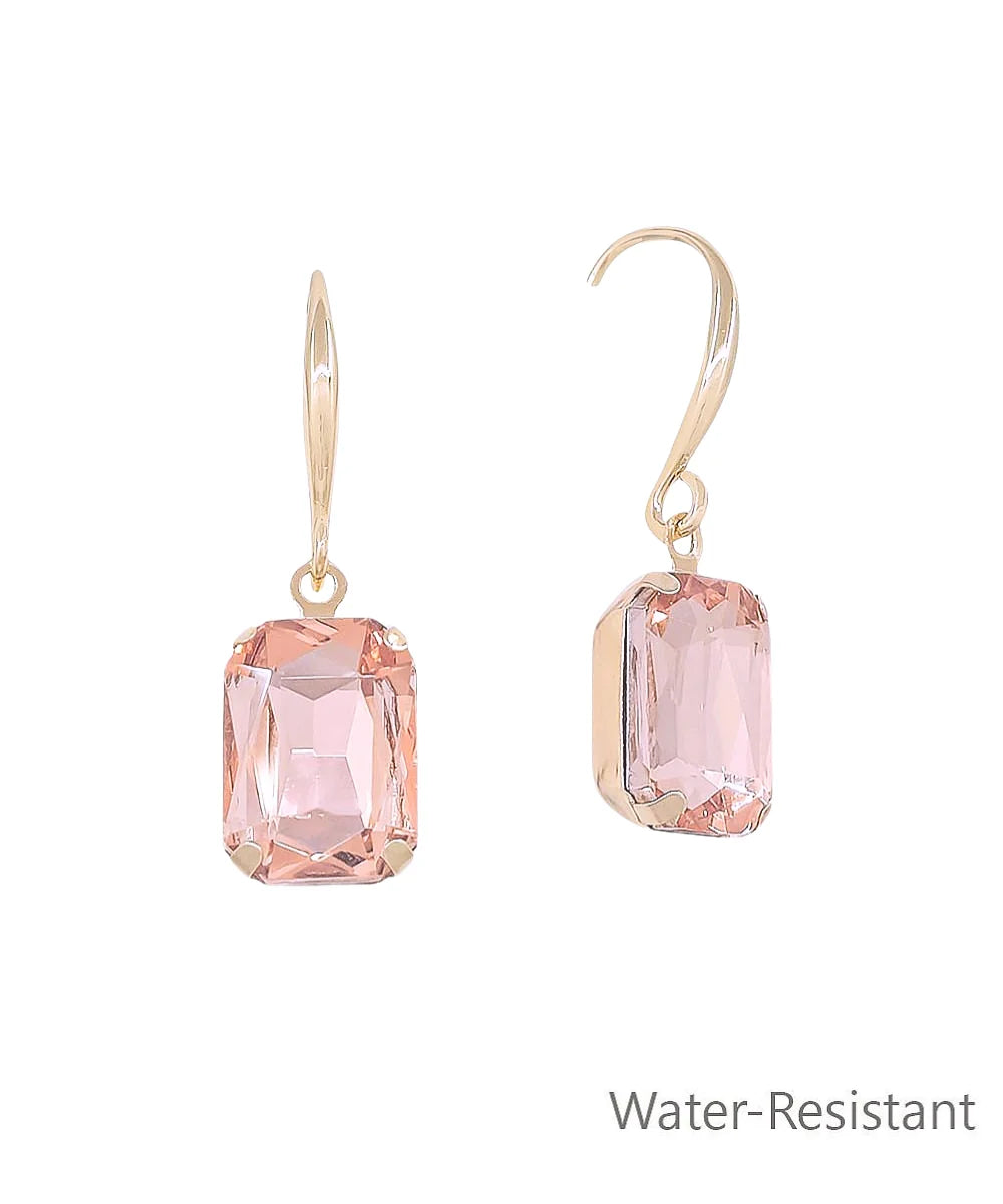 Rectangular Glass Stone Earrings
