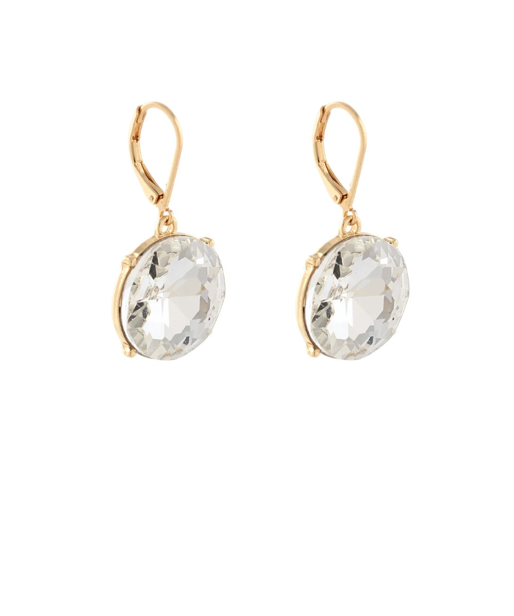 Round Glass Stone Earrings