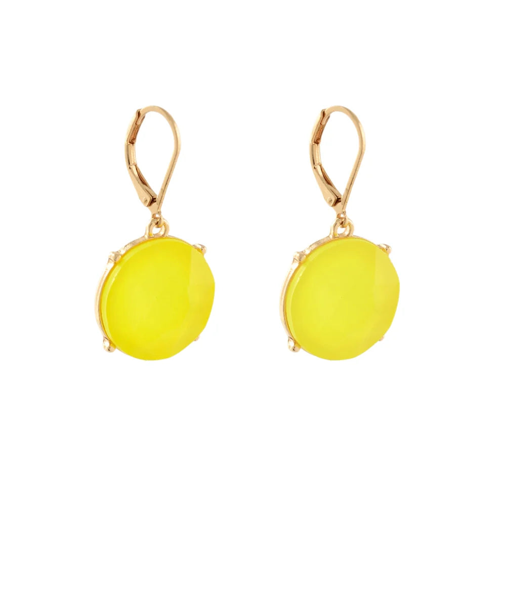 Round Glass Stone Earrings