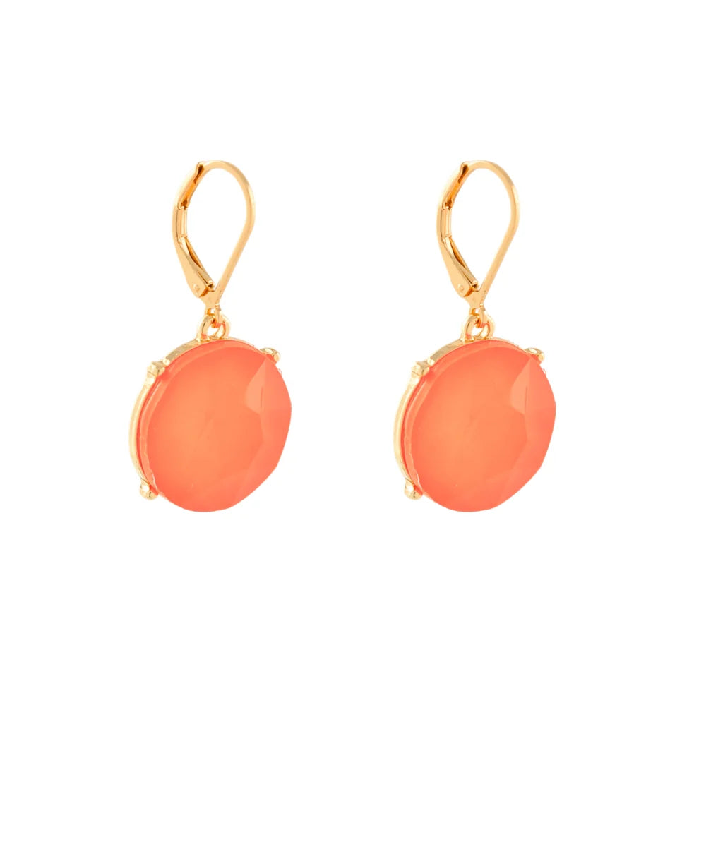 Round Glass Stone Earrings