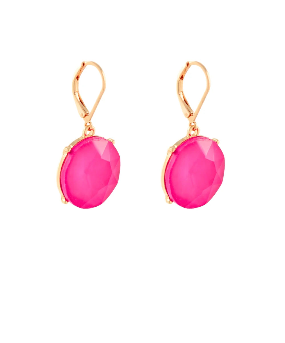 Round Glass Stone Earrings