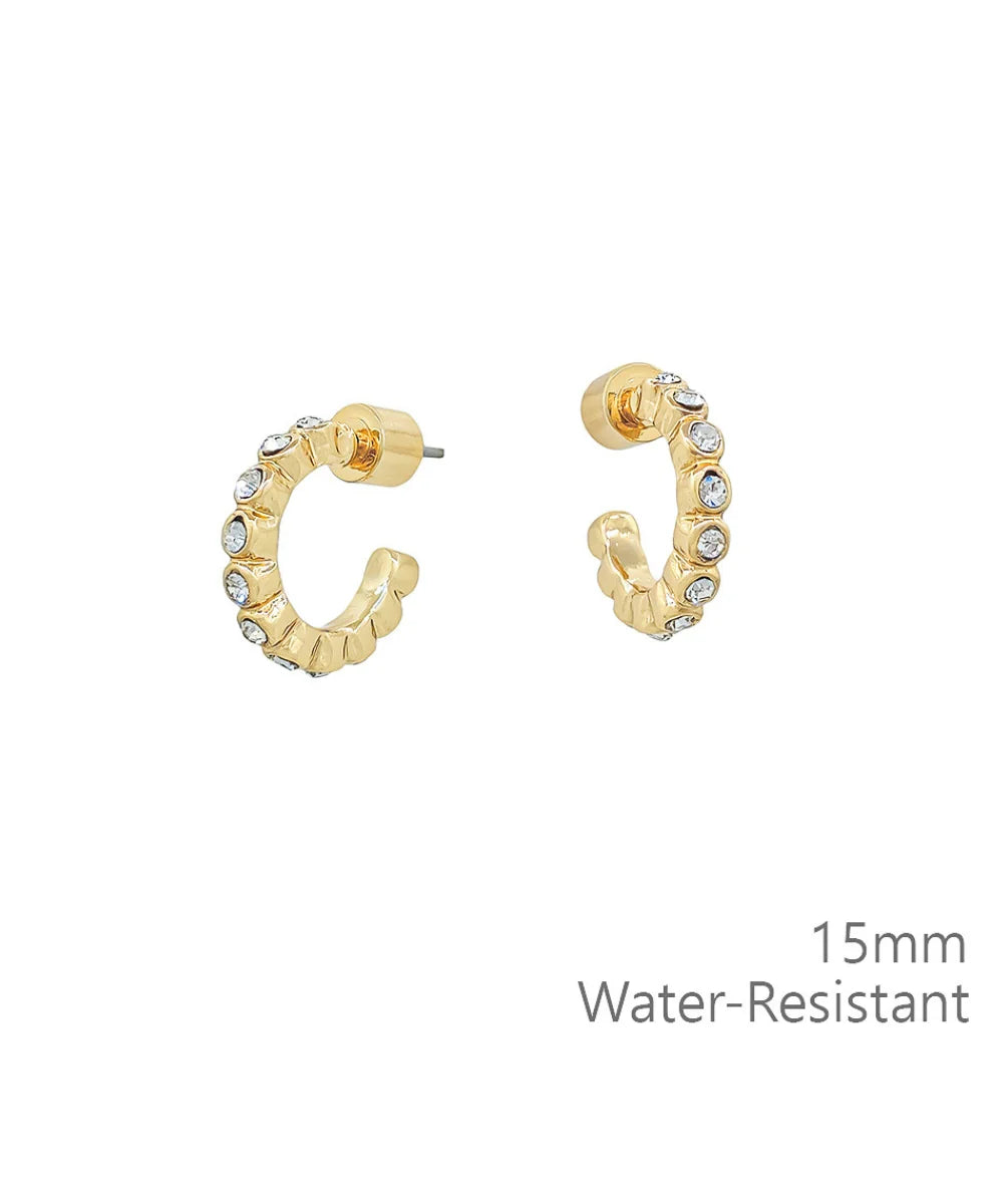 Pave Crystal Stud Hoops
