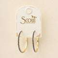 Sparkle & Shine Rhinestone Hoop Earrings - Montana Blue/Gold