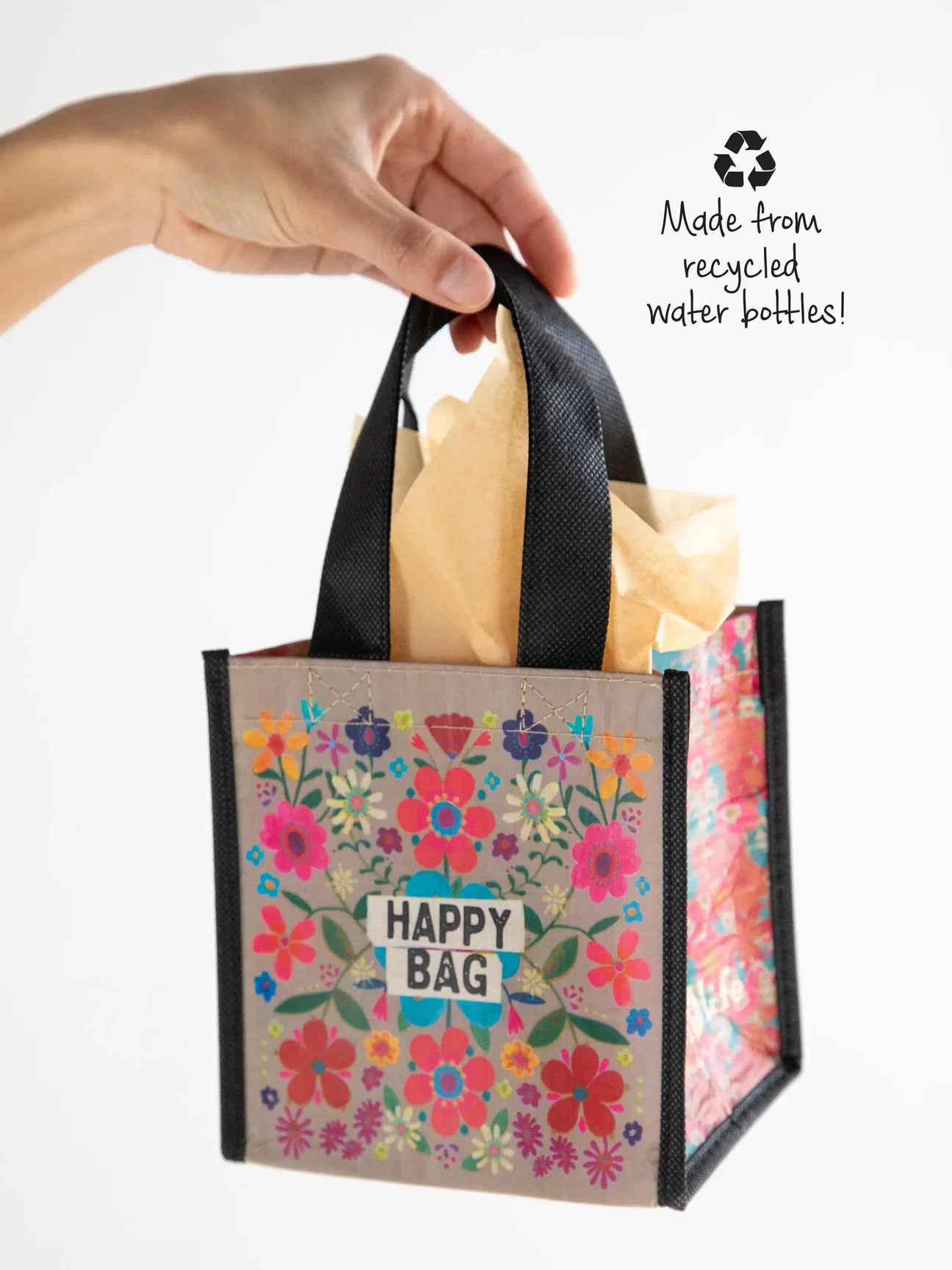 Small Happy Bag - Taupe Flower