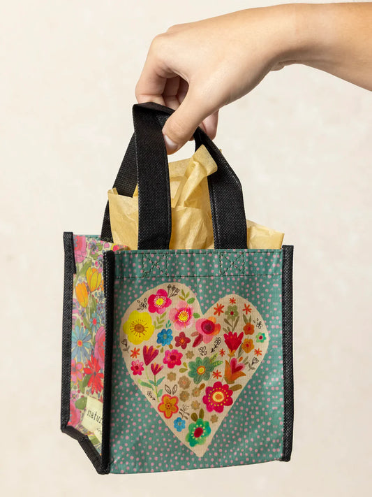 Small Happy Bag - Teal Heart