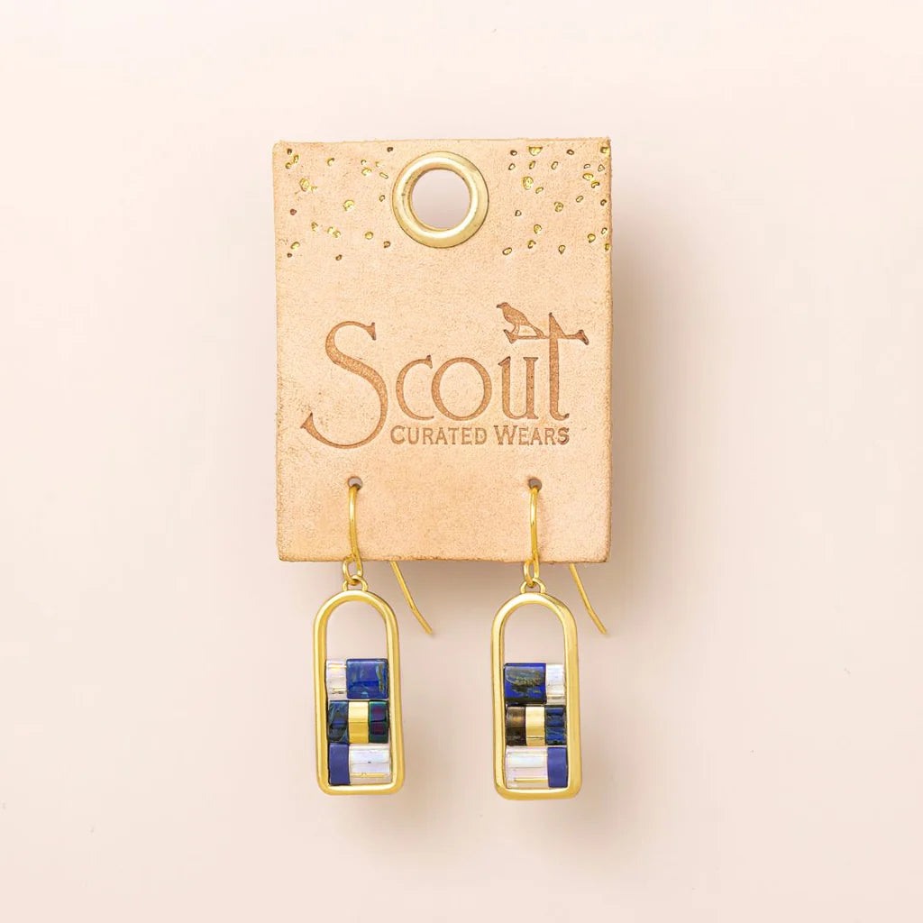 Good Karma Miyuki Frame Earring - Marine/Silver