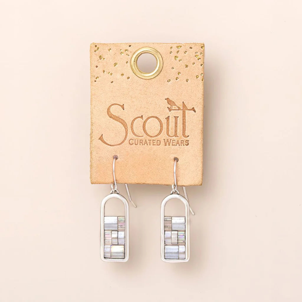 Good Karma Miyuki Frame Earring - Frost/Silver