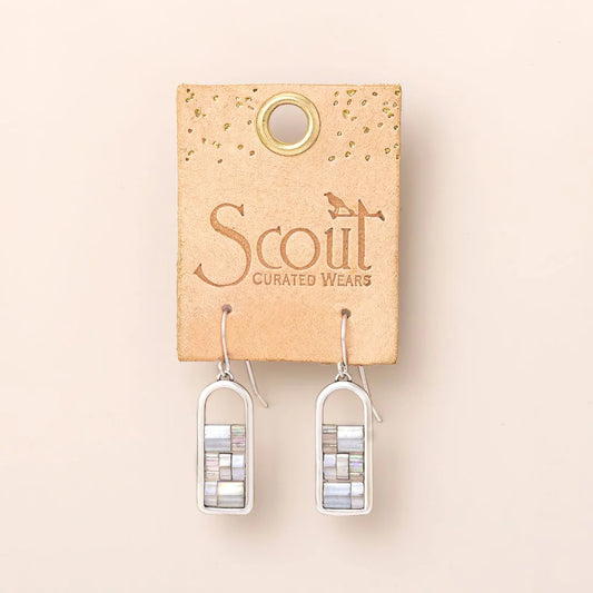 Good Karma Miyuki Frame Earring - Frost/Silver