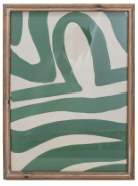 Wood Framed Glass Wall Decor