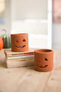 Short Terracotta Jack-O-Lantern