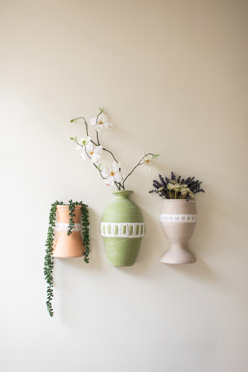 Painted Clay Wall Vases