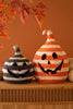 Painted Clay Striped Jack-O-Lanterns