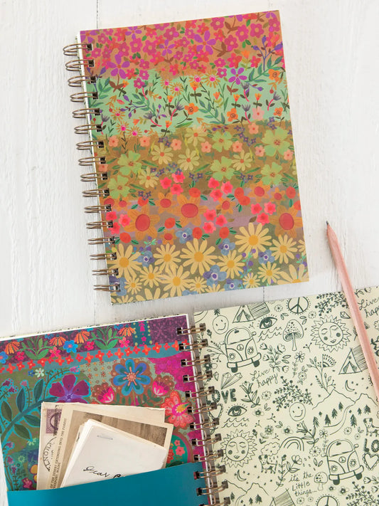 Spiral Notebook-Wildflower Border
