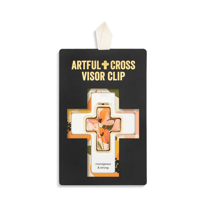 Artful Cross Visor Clip - Courageous & Strong
