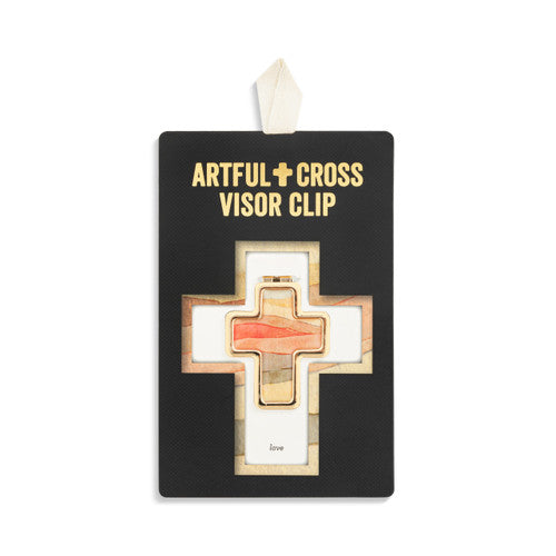 Artful Cross Visor Clip - Love