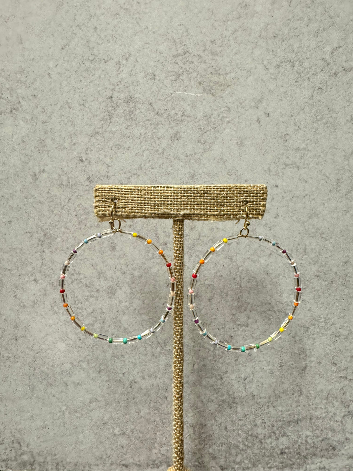 Clear Acrylic and Multi Beaded Hoops