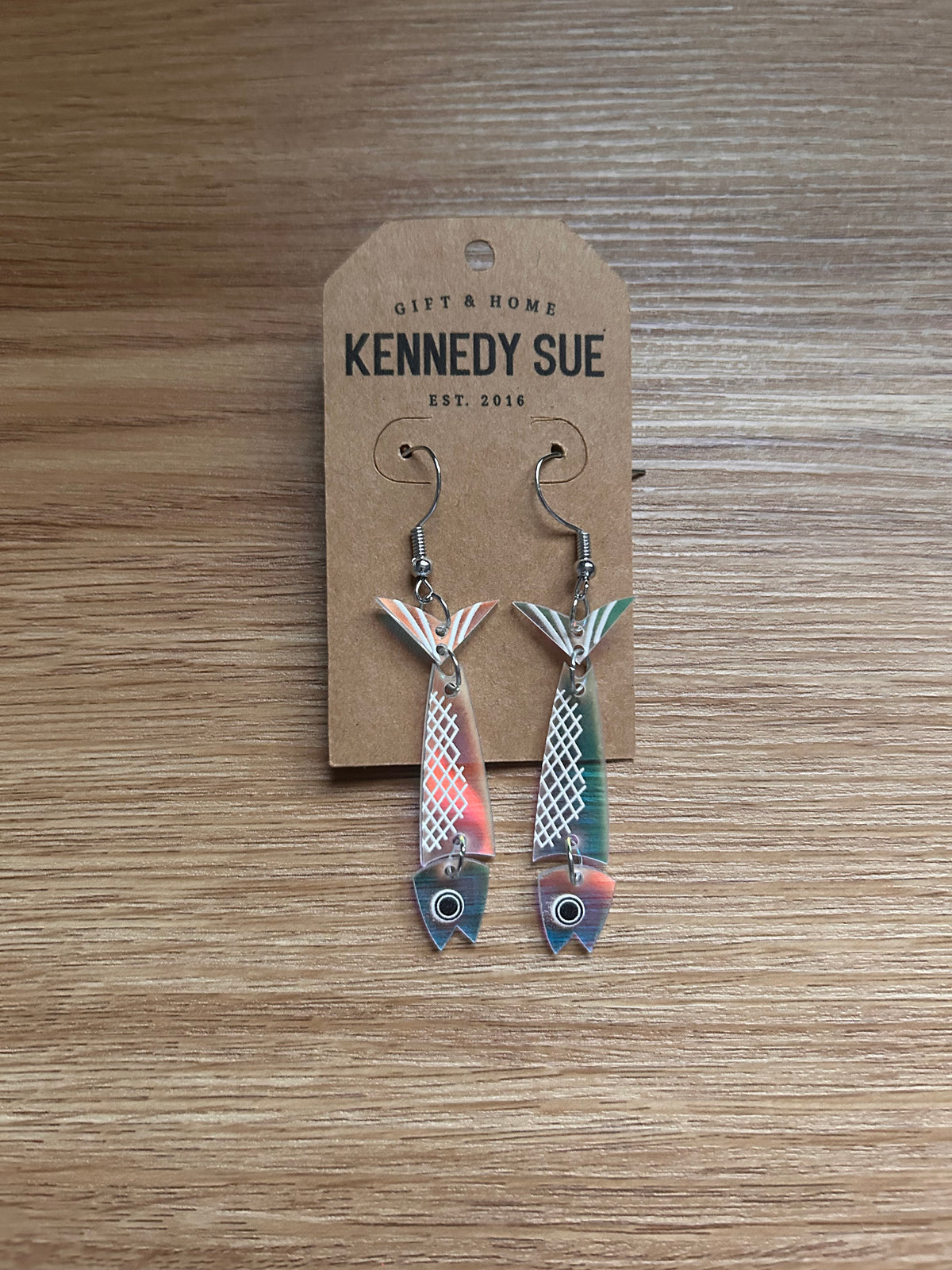 Iridescent Acrylic Fish Earrings