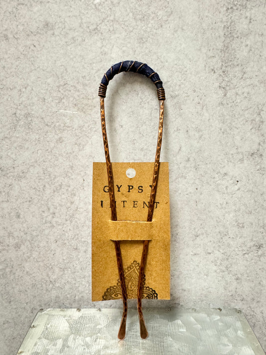 Copper and Silk Hairpins