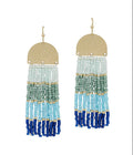 Ombre Seed Bead Tassel Earrings