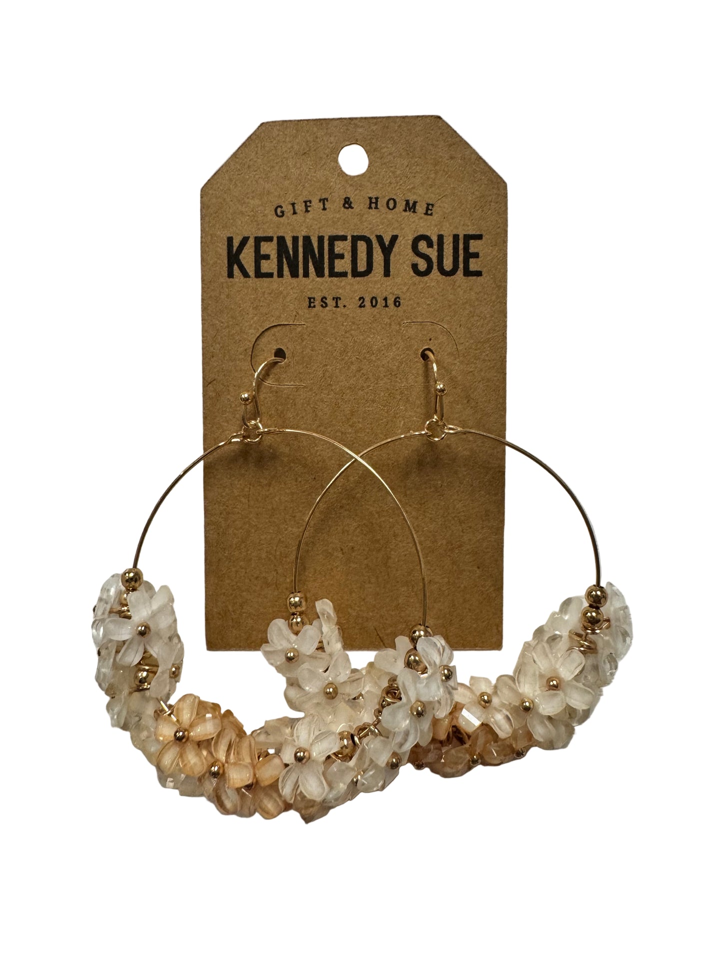 Flower Cluster Hoop Earrings