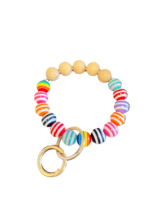 Wood & Resin Bead Key Ring