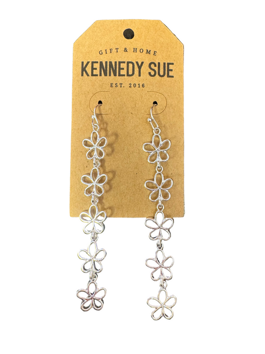 Metal Flower Drop Earrings