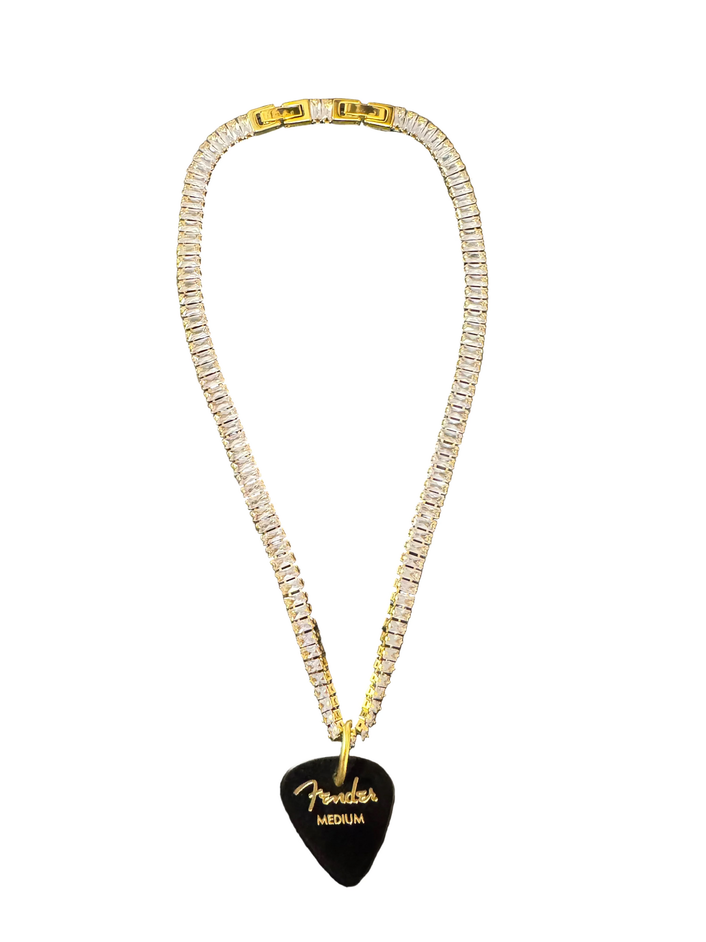 Crystal Guitar Pick Necklace