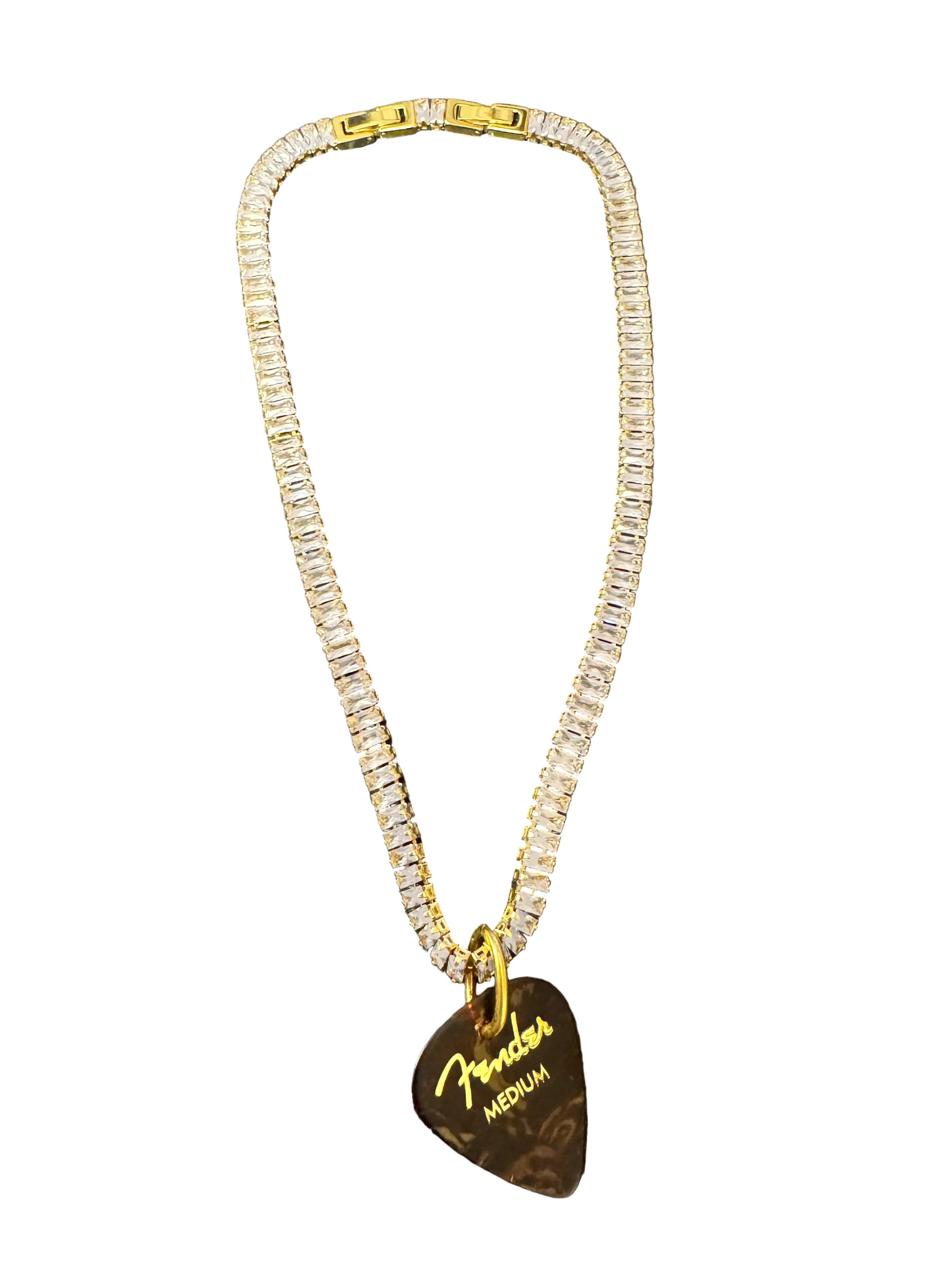 Crystal Guitar Pick Necklace