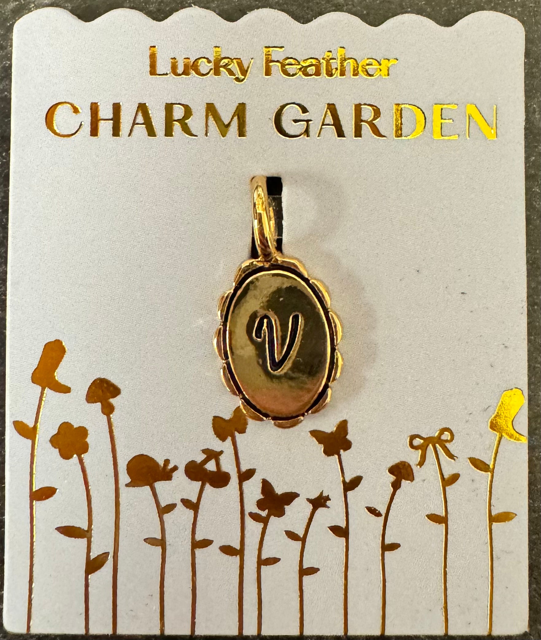 Charm Garden -  Gold Scalloped Initial Charm