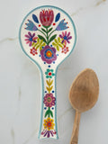 Ceramic Spoon Rest - Folk Flower