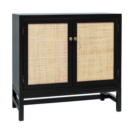 Two Door Cabinet with Raffia Panels