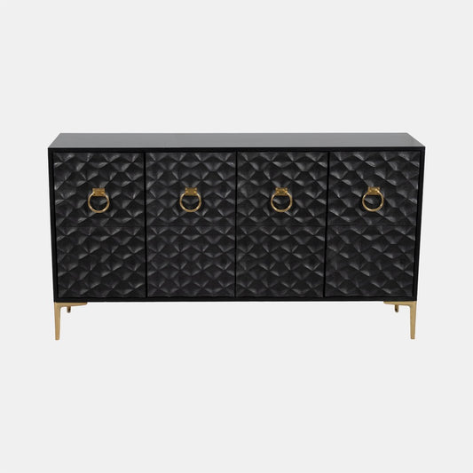 Black Wood and Gold Console Cabinet