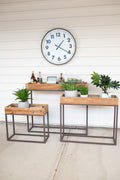 Rustic Wood and Metal Console Tables