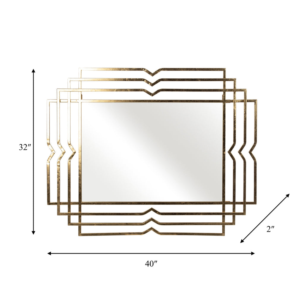 Gold Geometric Rectangular Mirror