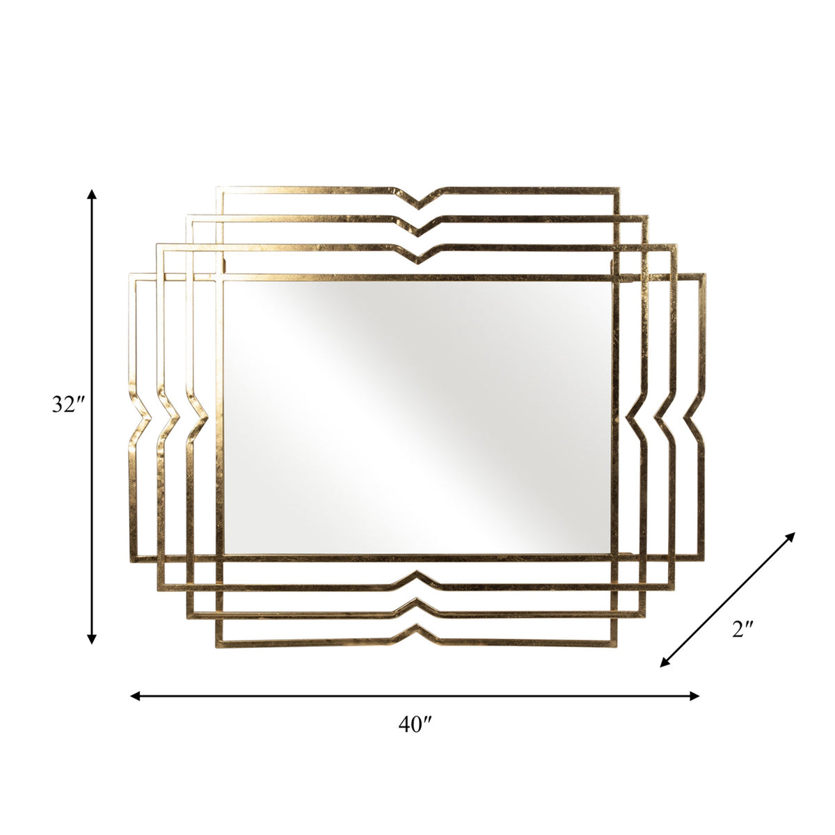 Gold Geometric Rectangular Mirror