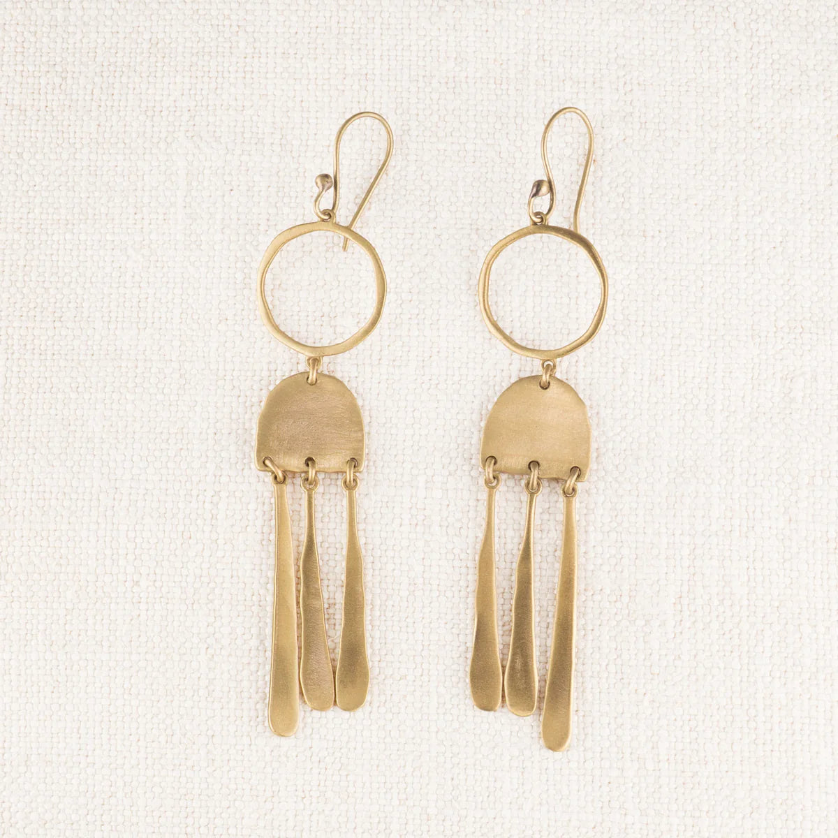 Brass Halo Fringe Earrings
