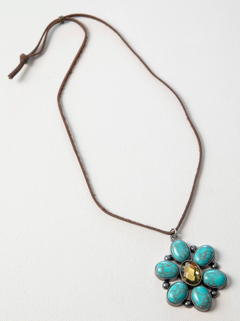 Gemstone Pendant Necklace - Turquoise