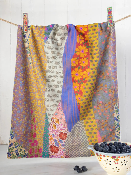 Cotton Dish Towel - Garden Waves