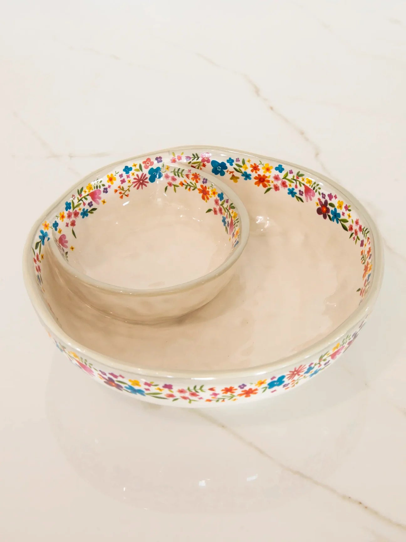 Personal Chip & Dip Bowl - Cream