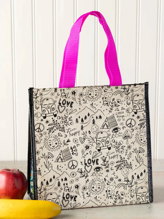 Insulated Lunch Bag- Live Happy Doodles