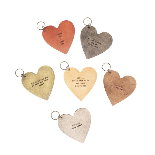 Leather Heart Keychains