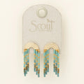 Chromacolor Miyuki Rainbow Fringe Earring - Turquoise/Mint/Gold